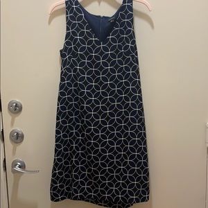 Navy and black sleeveless shift dress